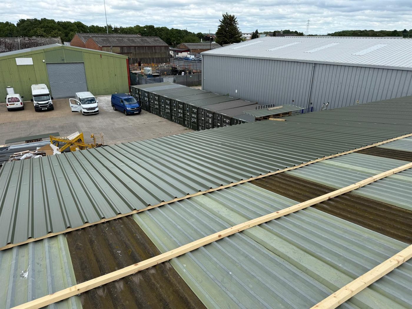 New green industrial roof